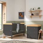 Tutti Bambini Rio 2 Piece Room Set - Honey Oak & Slate Grey