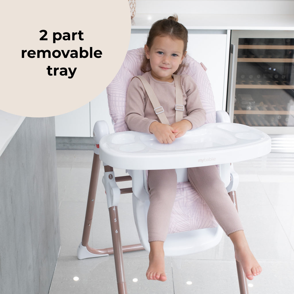 My Babiie Premium Highchair-Rose Gold Blush Tropical
