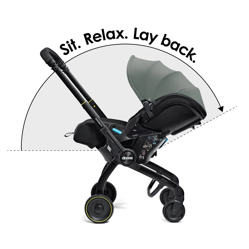 Doona X Recline Car Seat & Stroller - Green Inc FREE Vehicle Seat Protector Worth £29.95!