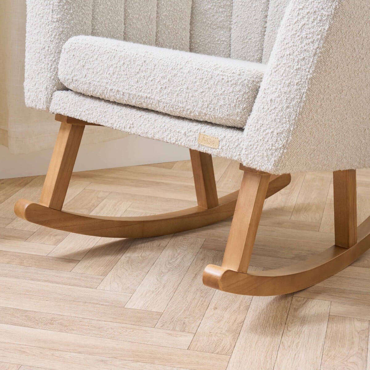Tutti Bambi Jonah Luxe Rocking Chair & Foot Stool - Boucle Mushroom