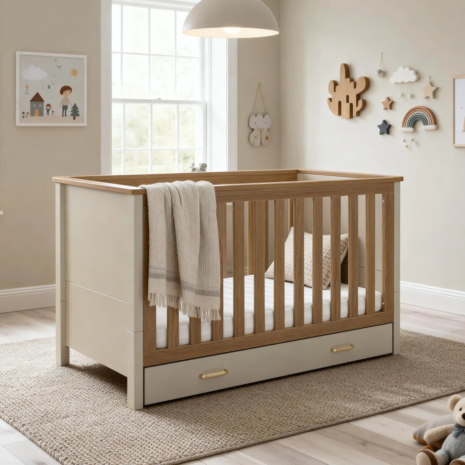 Mira Cot Bed – Cashmere Warm Oak