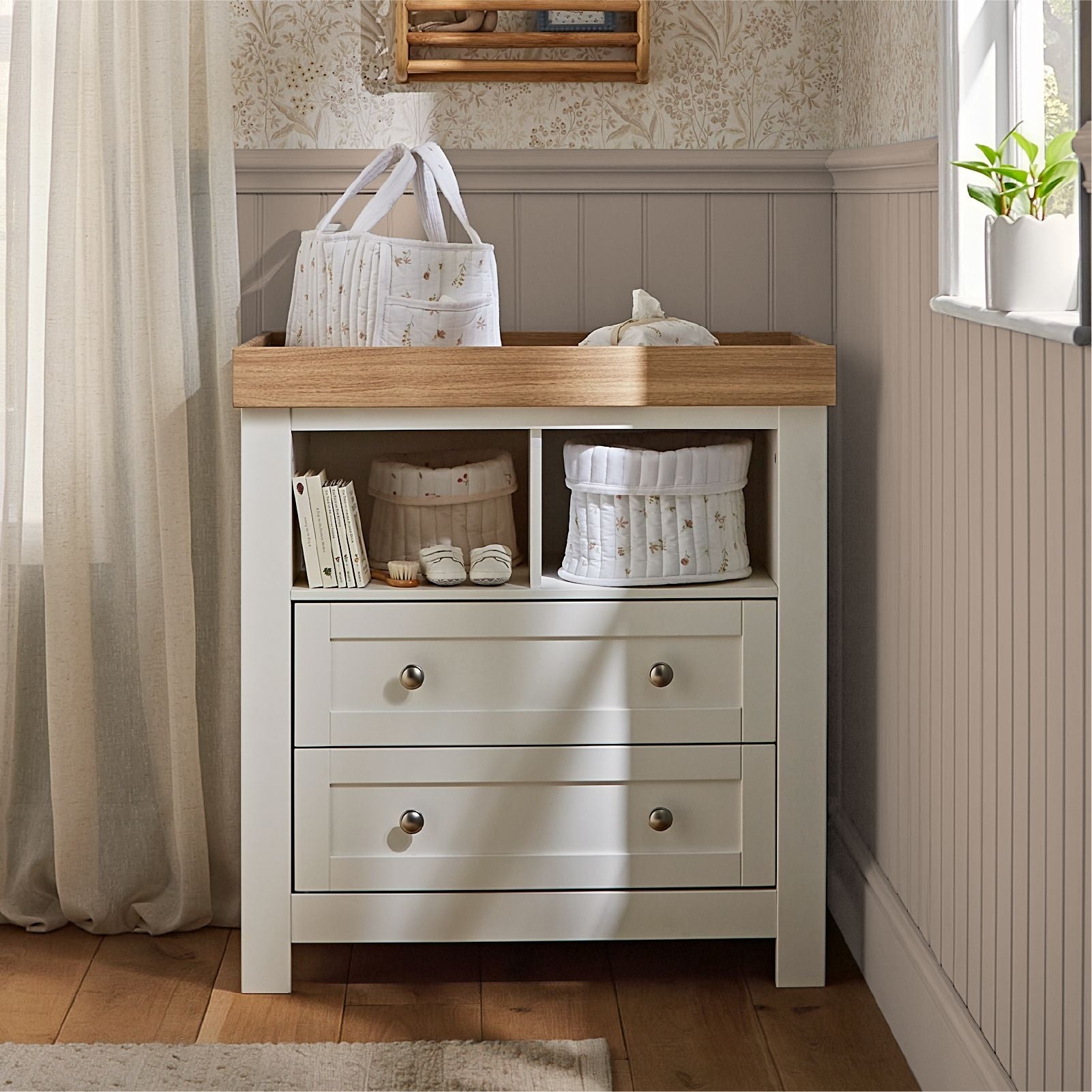 Burford 3 Piece Nursery Furniture Set - White & Oak