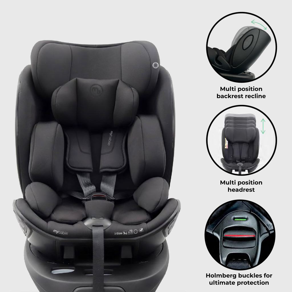 My Babiie MB450 LUXE 3-in-1 Travel System with Rotating Car Seat + Toddler Seat + Base - Feather