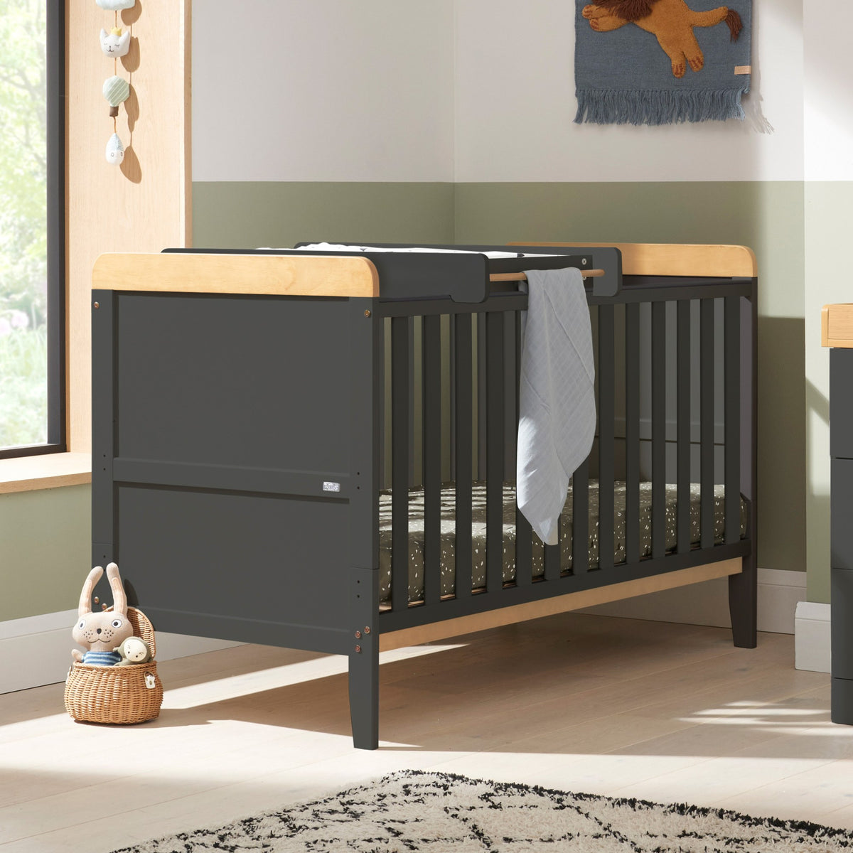 Tutti Bambini Rio 2 Piece Room Set - Honey Oak & Slate Grey