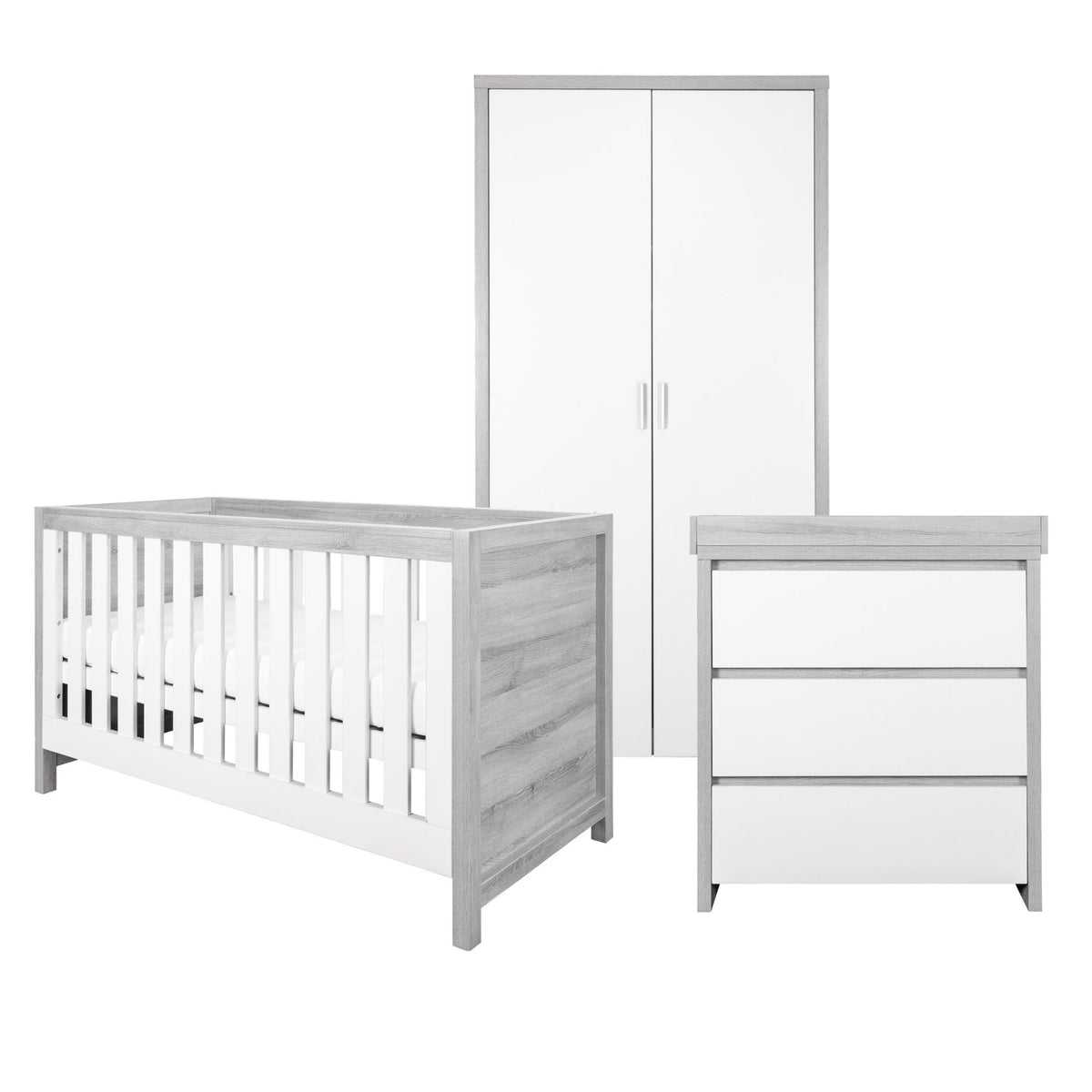 Tuti Bambini Modena 3 Piece Room Set - Grey Ash/White