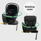 My Babiie MB450 LUXE 3-in-1 Travel System with Rotating Car Seat + Toddler Seat + Base - Feather