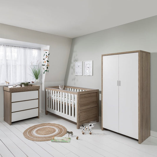 Tuti Bambini Modena 3 Piece Room Set - White/Oak