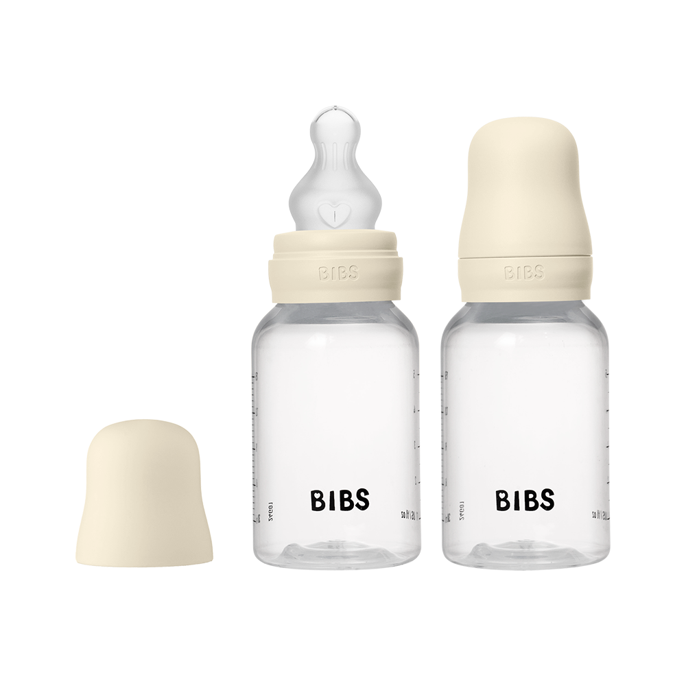 BIBS Baby BPA-Free PP Bottle Set 150ml 2 Pack Silicone - Ivory