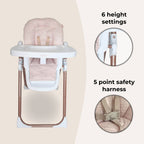 My Babiie Premium Highchair-Rose Gold Blush Tropical
