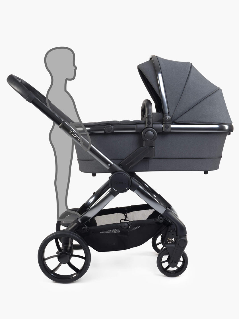 icandy Peach 7 Dark Grey Pushchair and Carrycot - Complete Car Seat Bundle