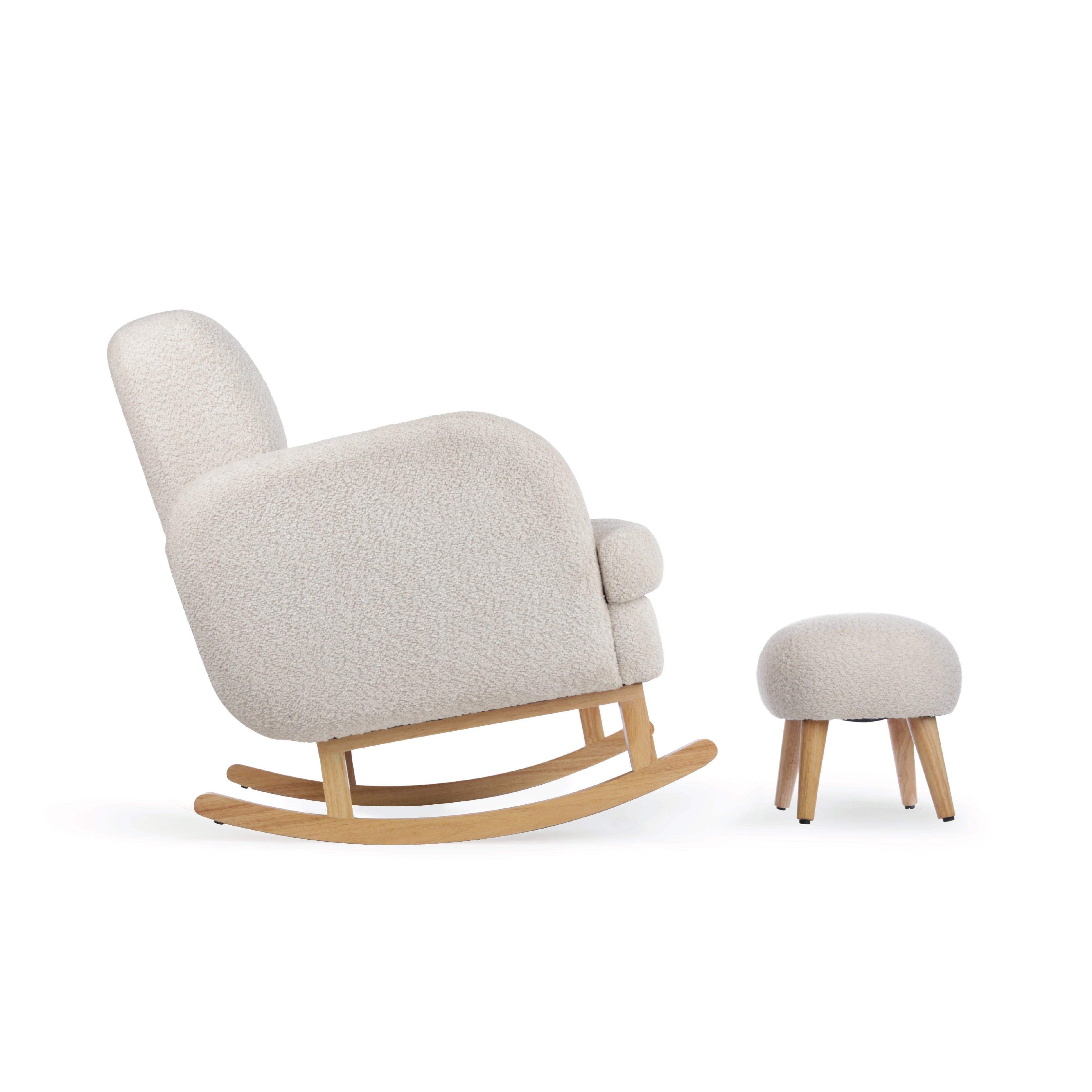 Etta Cuddle Nursing Chair & Foot Stool - Boucle Mushroom