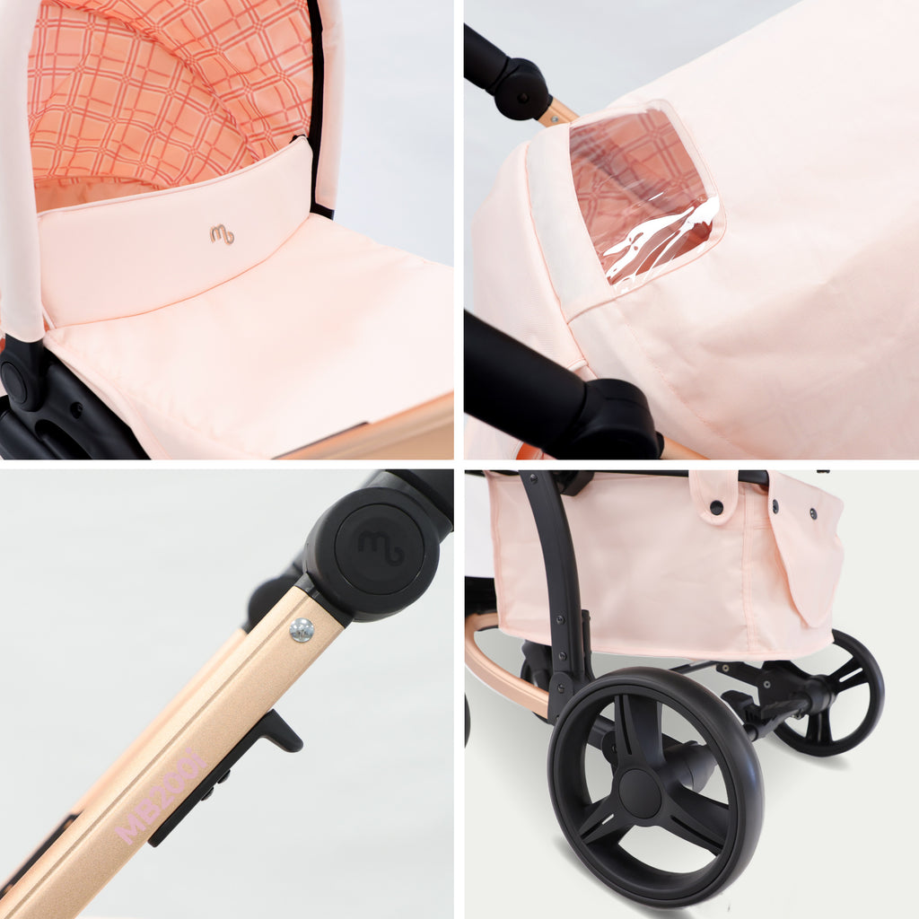 My Babiie MMB200i 3-in-1 Travel System with i-Size Car Seat - Dani Dyer Pink Plaid