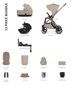 Venicci Tila Luxury Bundle Latte- 3 In 1 Plus Base Tiago Beige