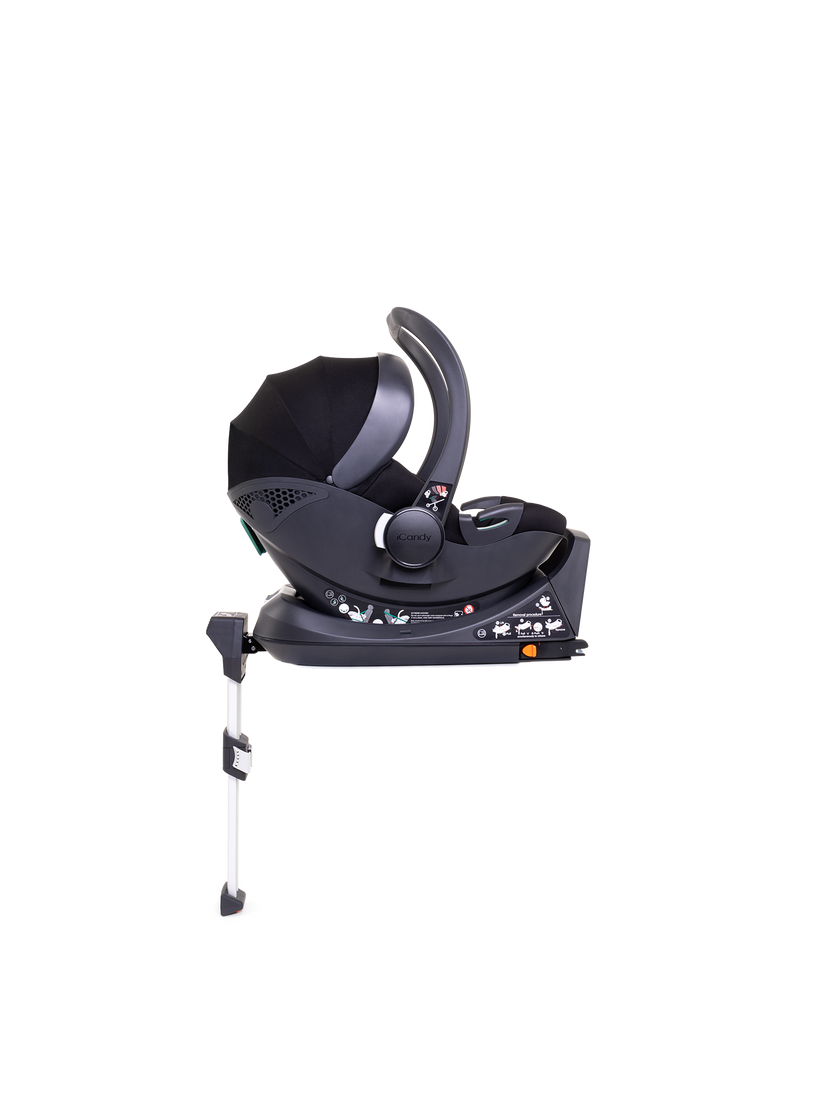icandy Peach 7 STUDIO Pushchair and Carrycot - Complete Car Seat Bundle- Ultra Matt Black
