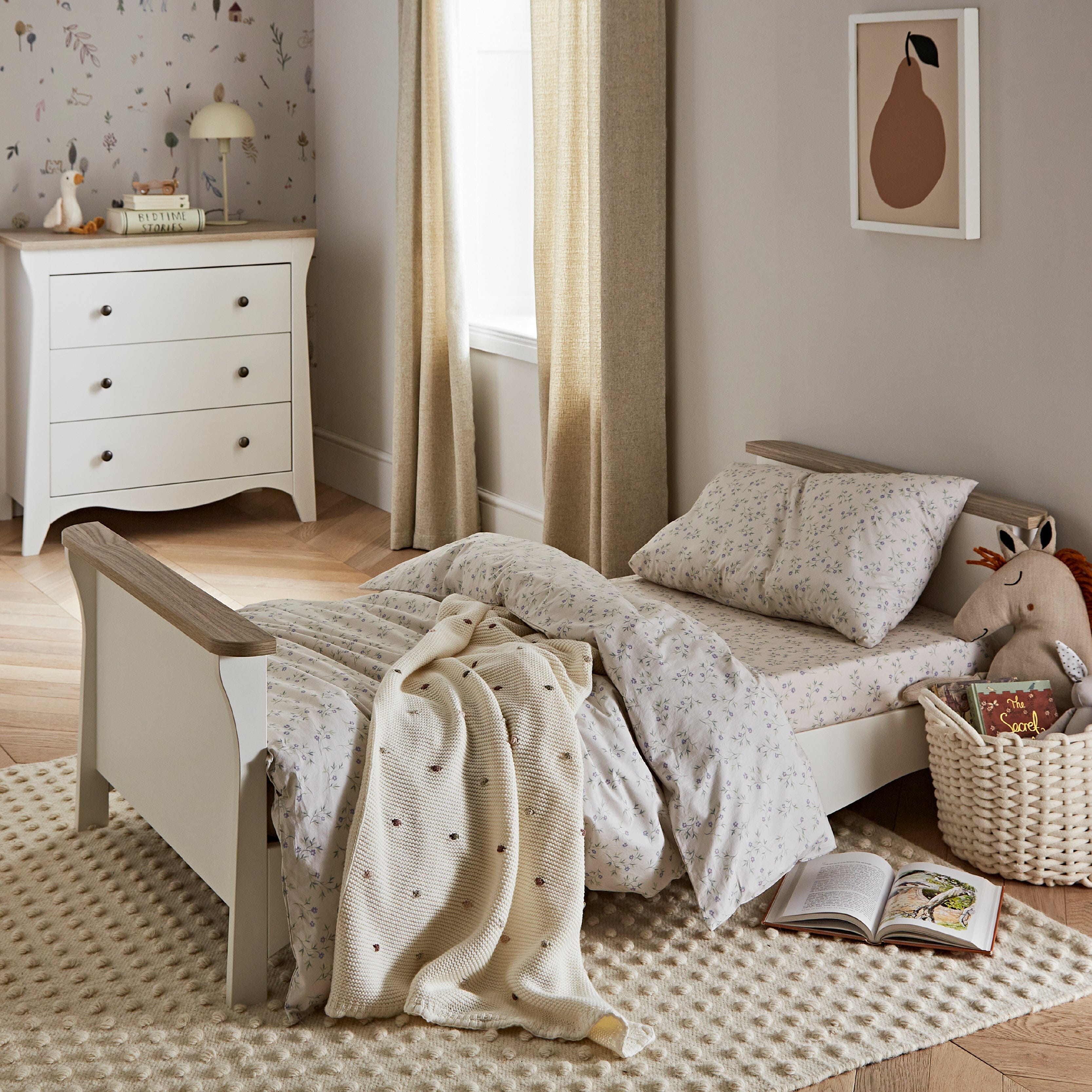 Clara Toddler Bed - White & Ash