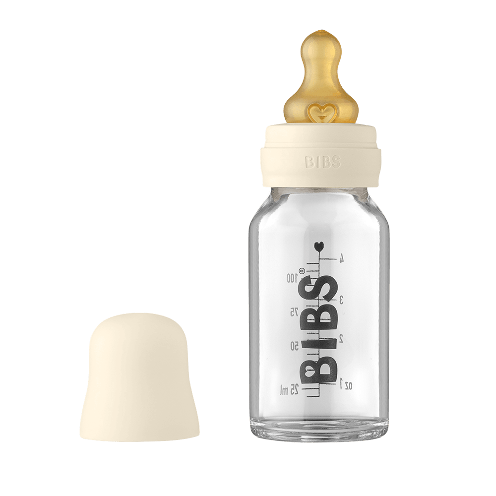 Bibs Baby Glass Bottle Complete Set 110ml - Baby Blue