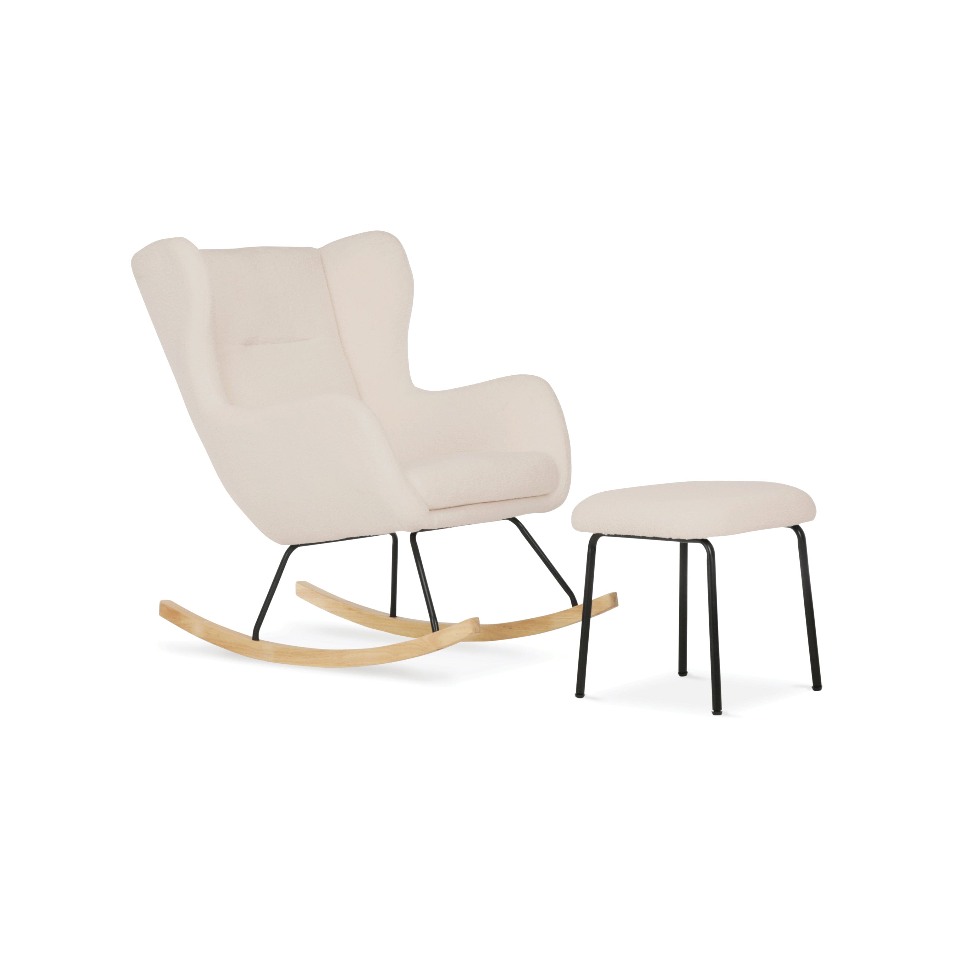 Marley Nursing Chair and Footstool - Teddy Light Beige