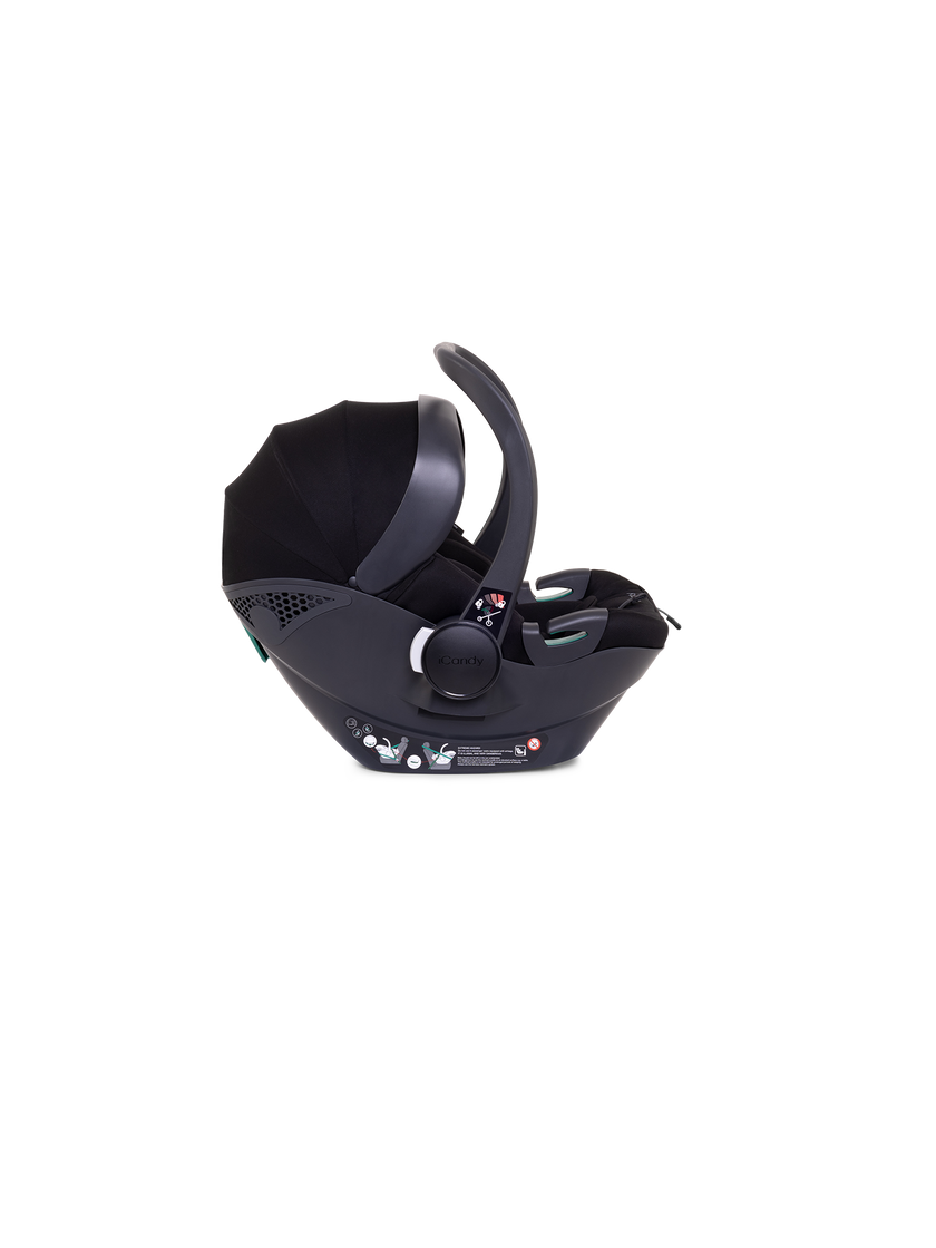 icandy Peach 7 STUDIO Pushchair and Carrycot - Complete Car Seat Bundle- Ultra Matt Black