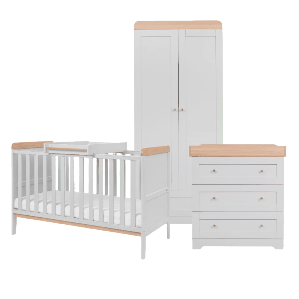 Tutti Bambini Rio 3 Piece Room Set - Honey Oak & Dove Grey