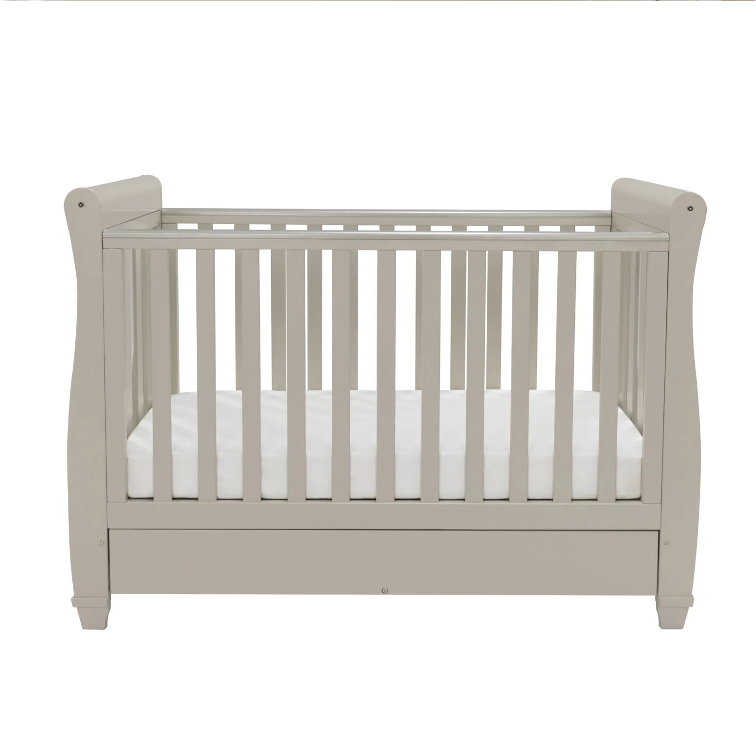 Eva Sleigh Cot Bed with Drawer – Cashmere