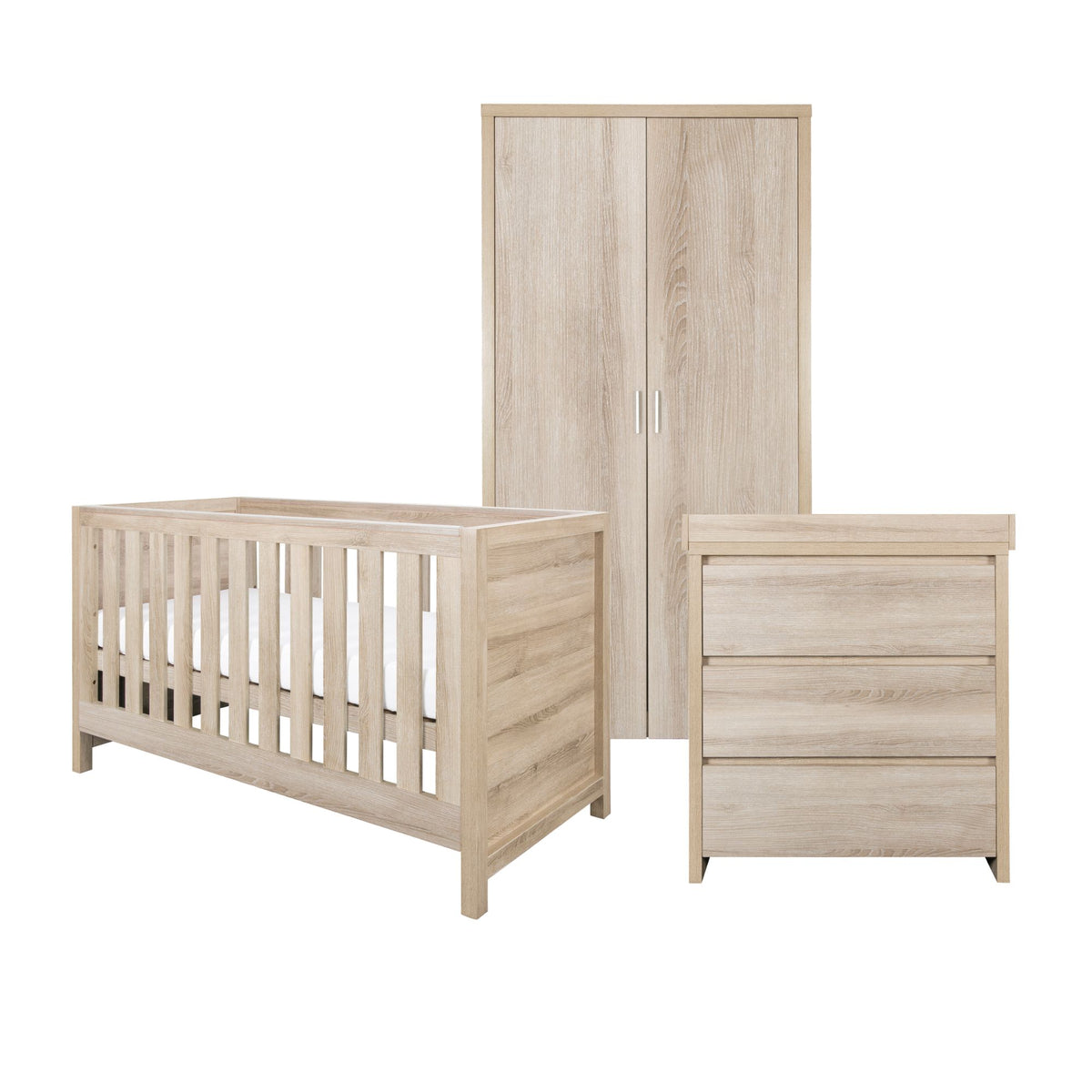 Tuti Bambini Modena 3 Piece Room Set - Oak
