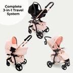My Babiie MMB200i 3-in-1 Travel System with i-Size Car Seat - Dani Dyer Pink Plaid