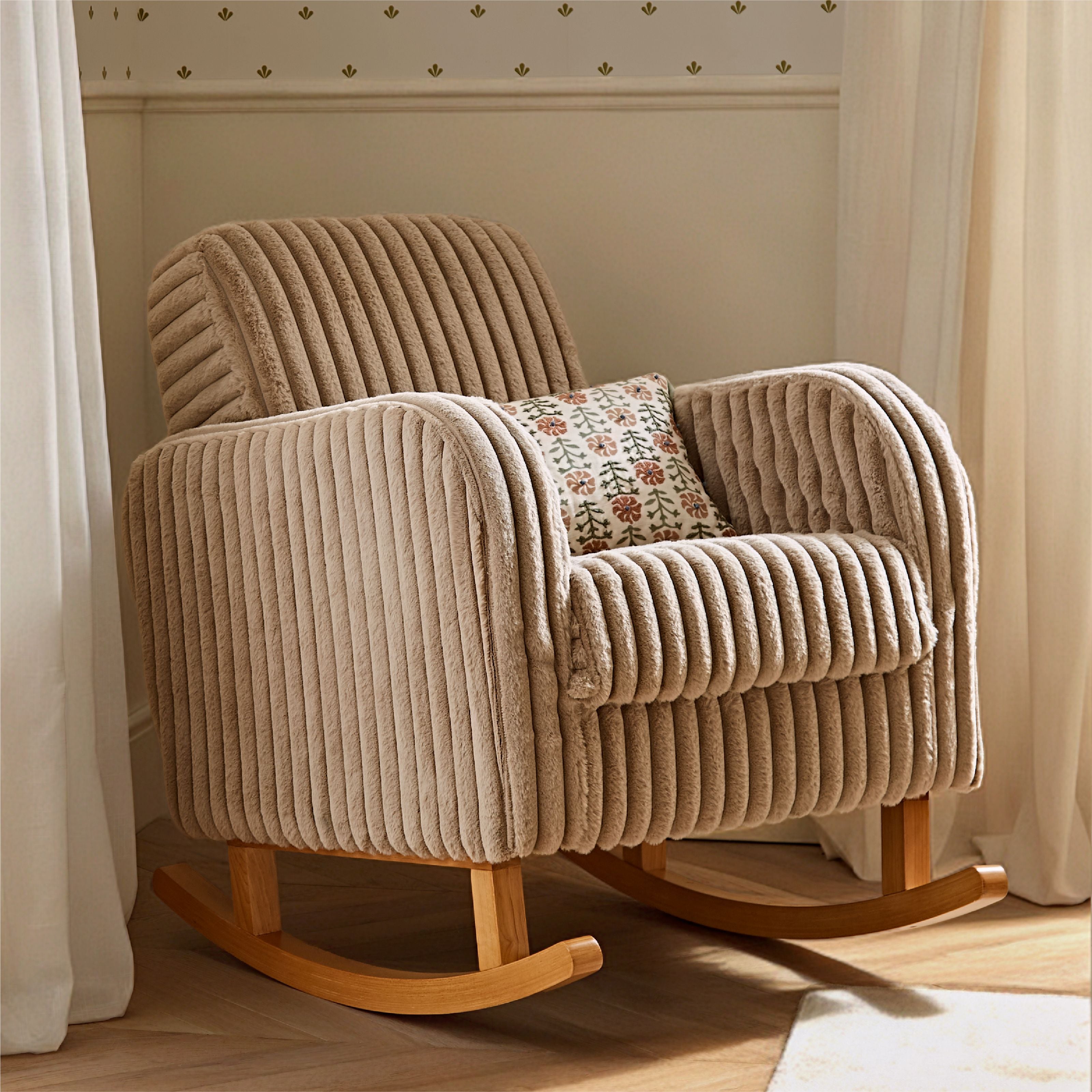 Etta Faux Fur Nursing Chair - Mink