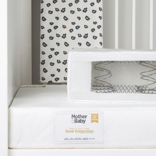 Mother & Baby Rose Gold Anti Allergy Sprung Cot Bed Mattress 120x60