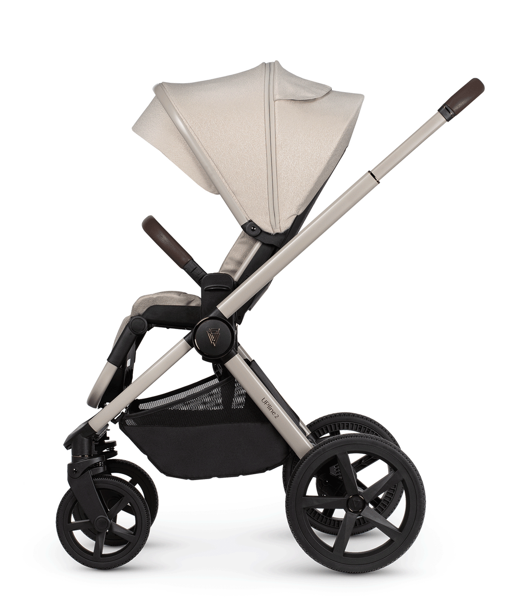 Venicci Upline 2 Stone Beige Pram 3 in 1 Plus Base (Tiago Beige)