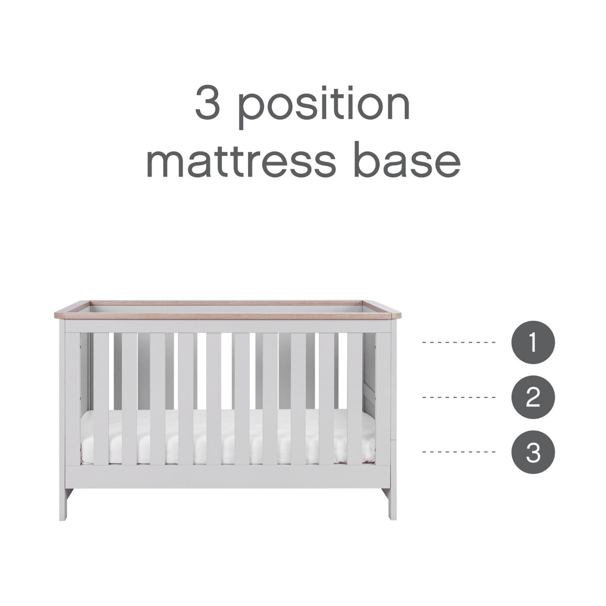 Tuti Bambini Verona 3 Piece Room Set - Dove Grey/Oak