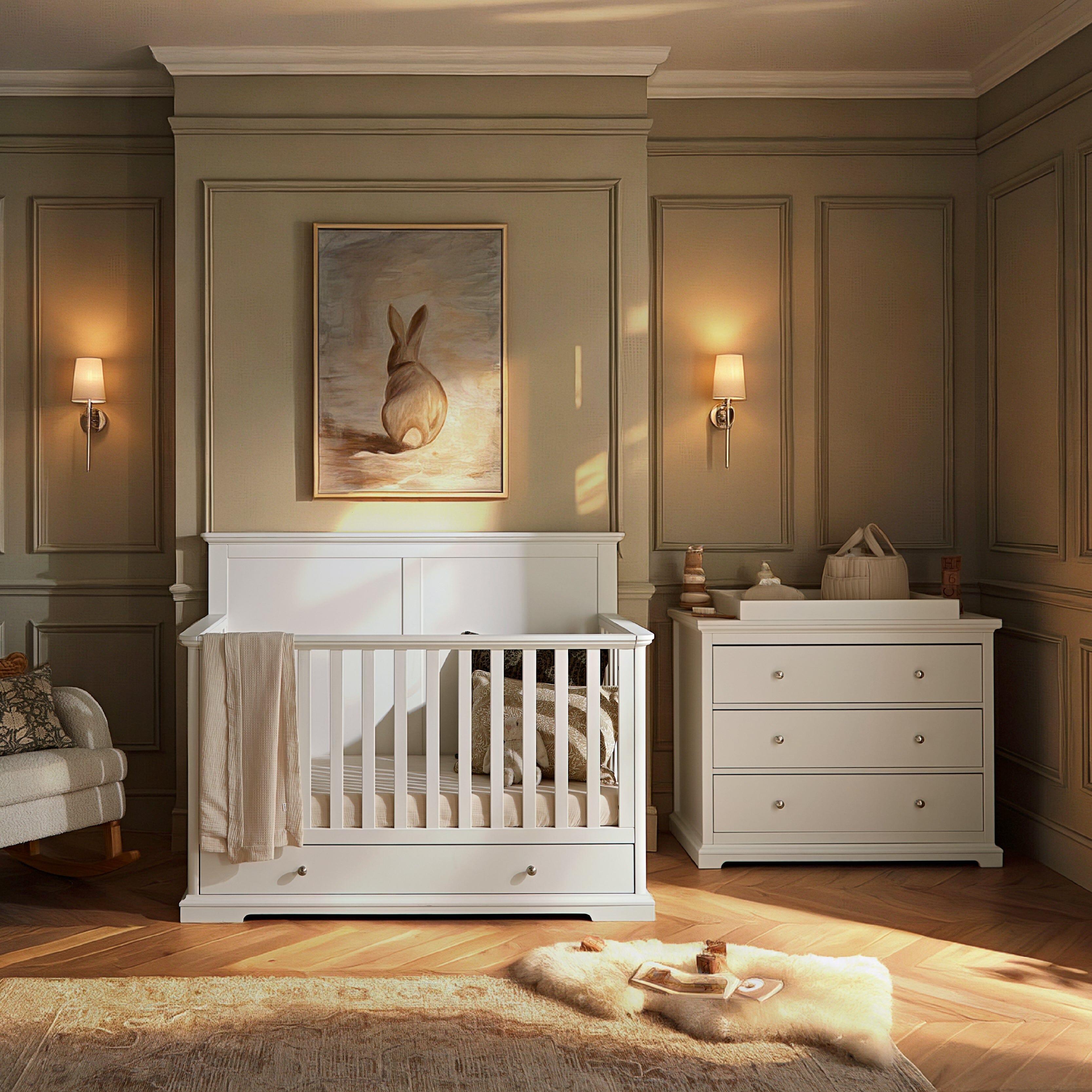 Beaumont Grand 2 Piece Nursery Furniture Set - White