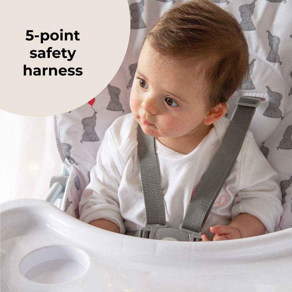 My Babiie Compact Highchair- Elephant's