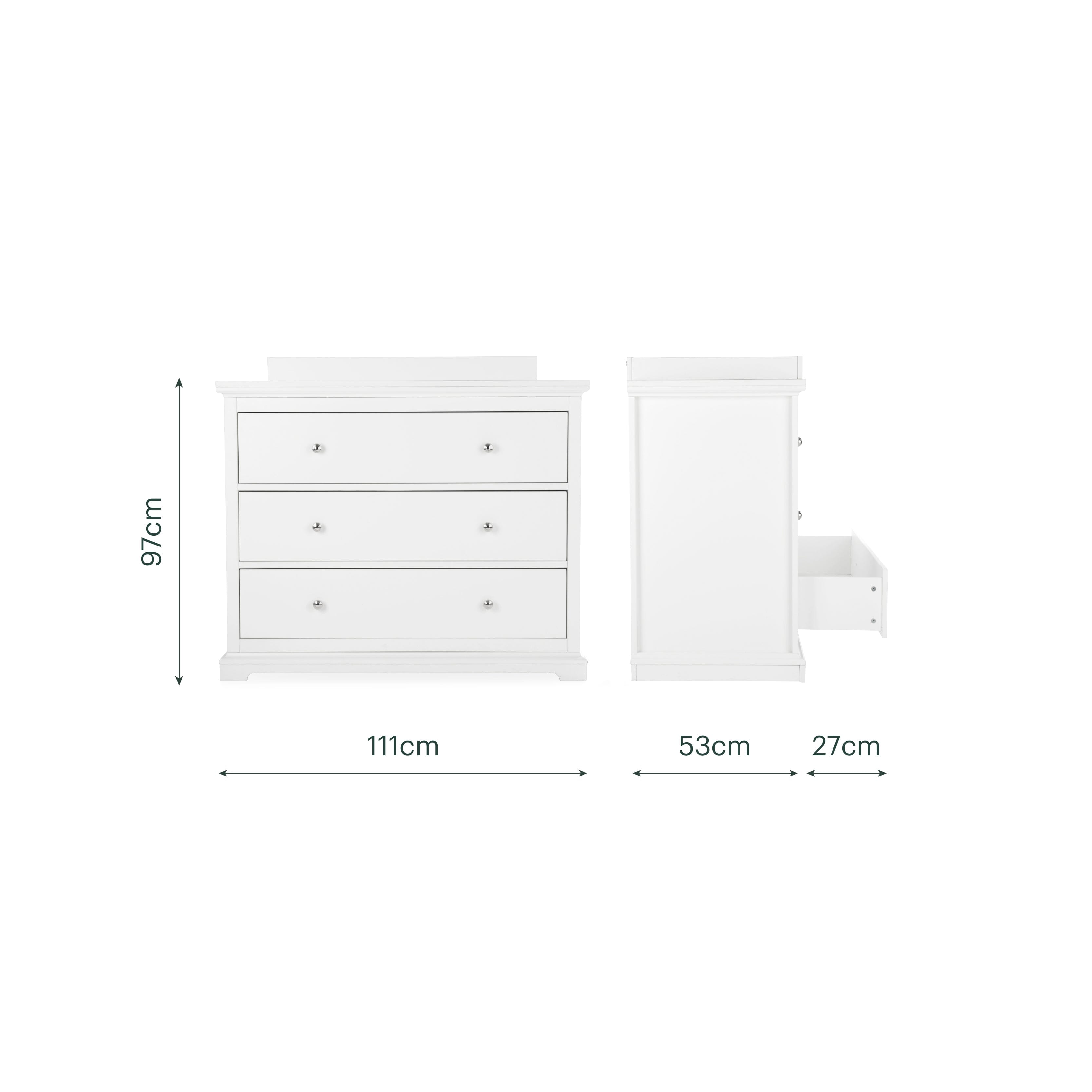 Beaumont Grand 3 Piece Nursery Furniture Set - White