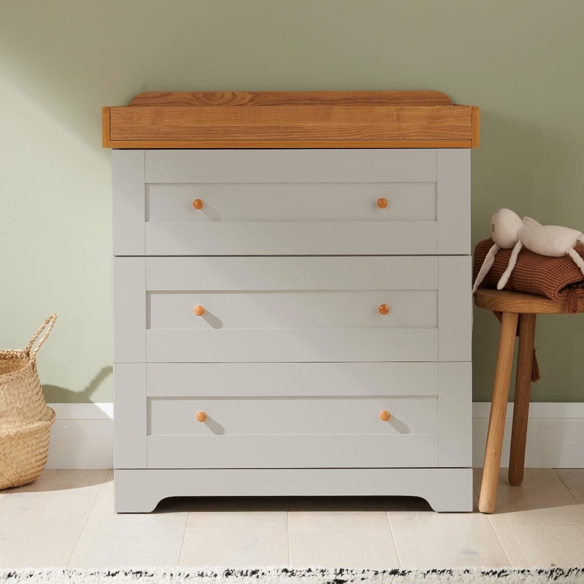 Tutti Bambini Rio 3 Piece Room Set - Honey Oak & Dove Grey