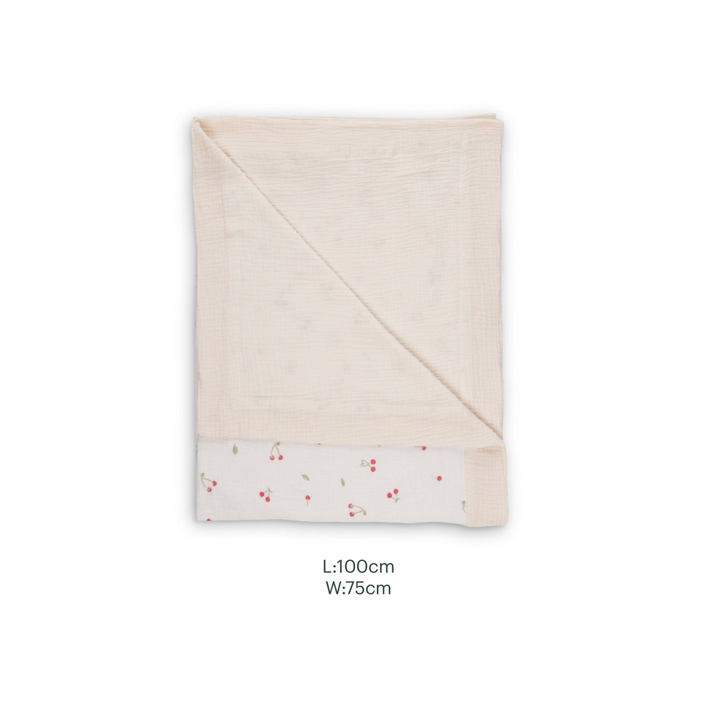4 Piece Cot Bed Bedding Set - Ditsy Cherry