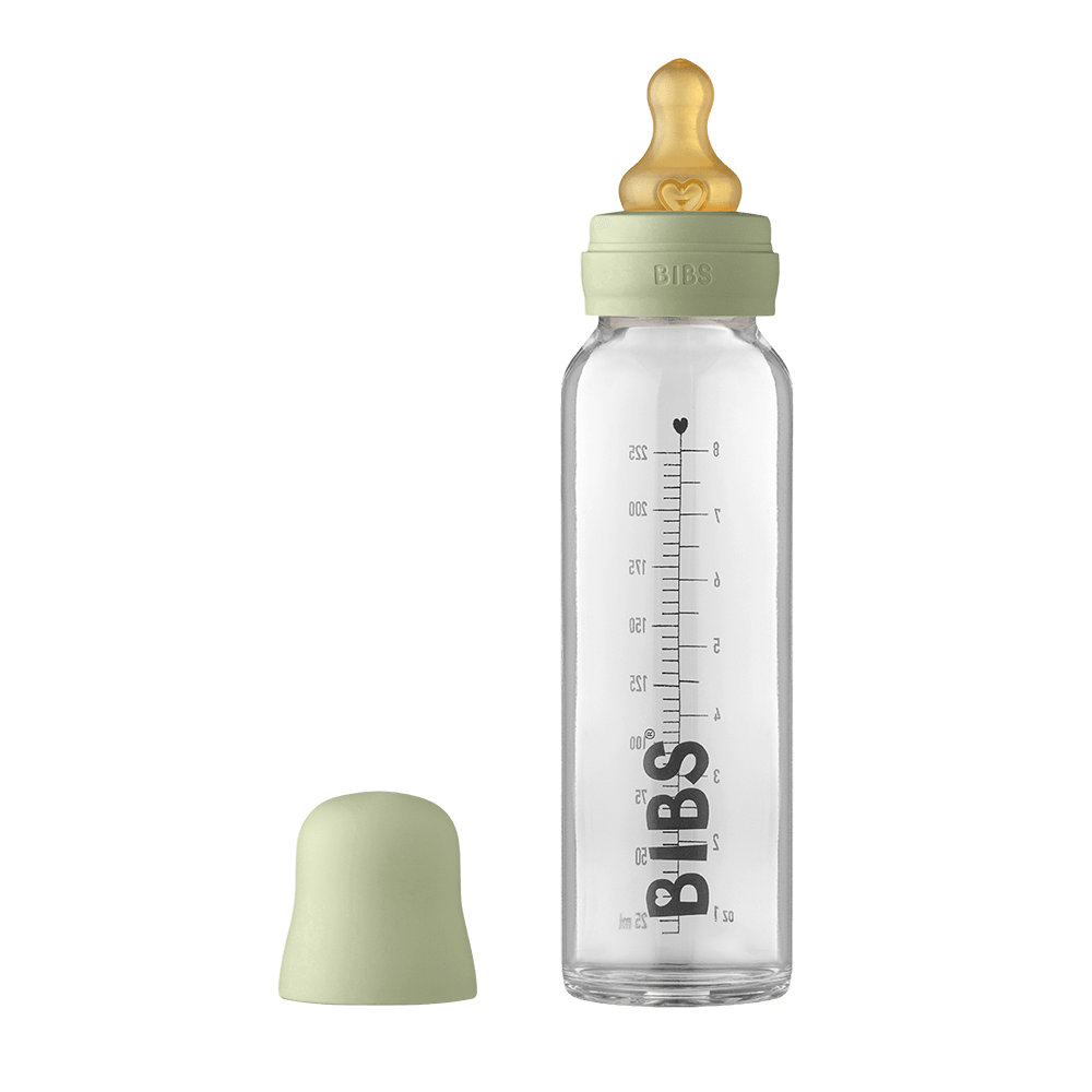 BIBS Baby Glass Bottle Complete Set 225ml - Sage