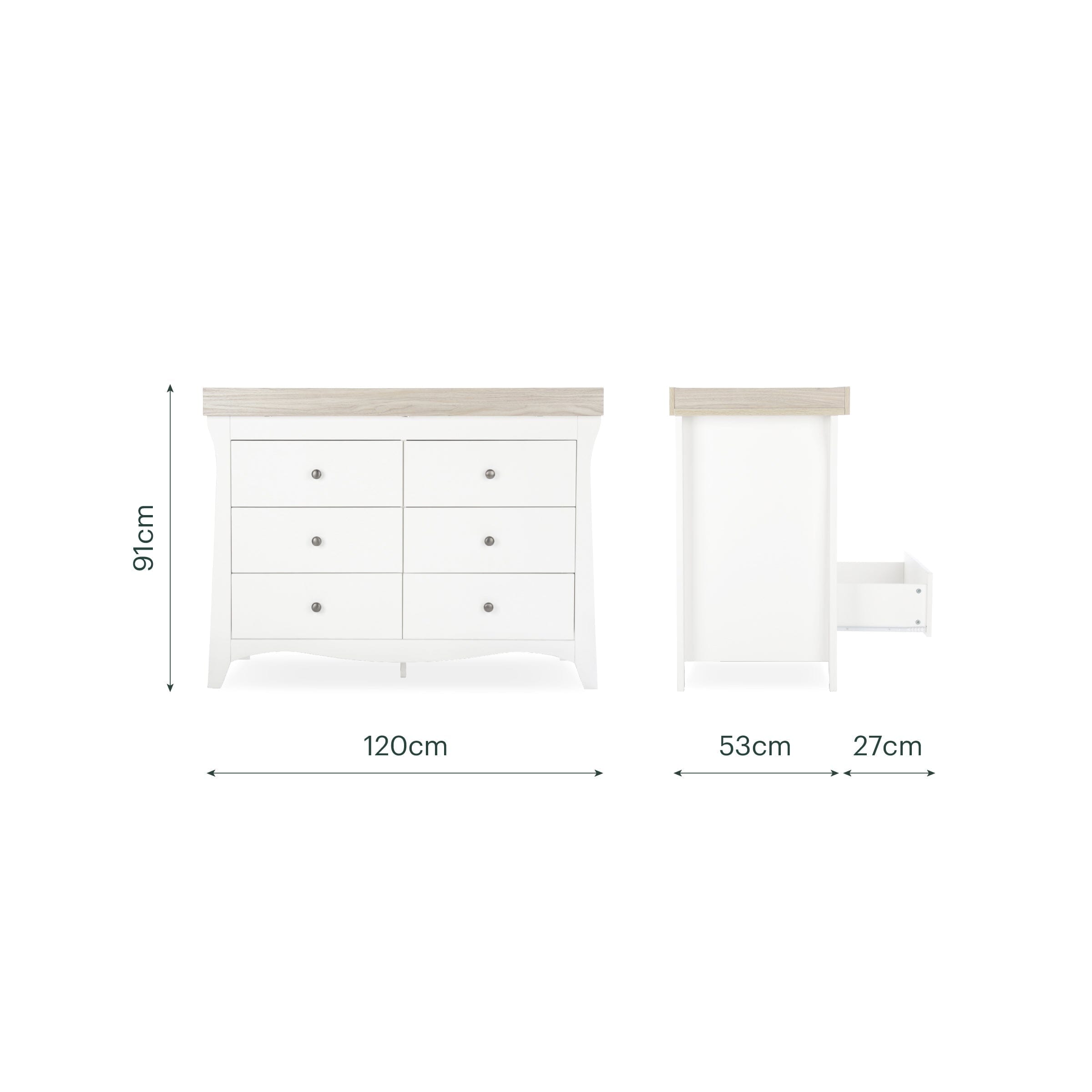 Clara Luxe 3 Piece Furniture Set - White & Ash