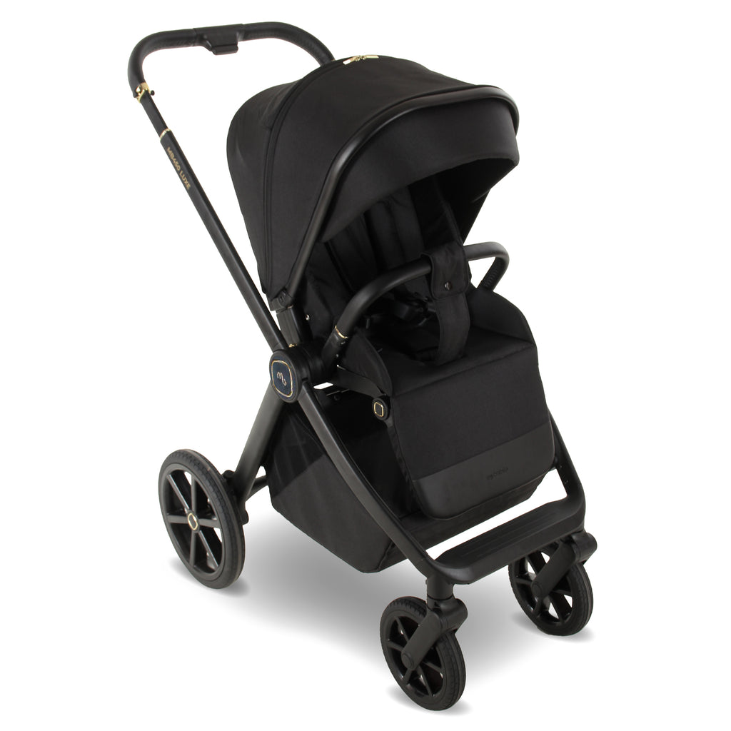 My Babiie MB450 LUXE 3-in-1 Travel System with Rotating Car Seat + Toddler Seat + Base - Black