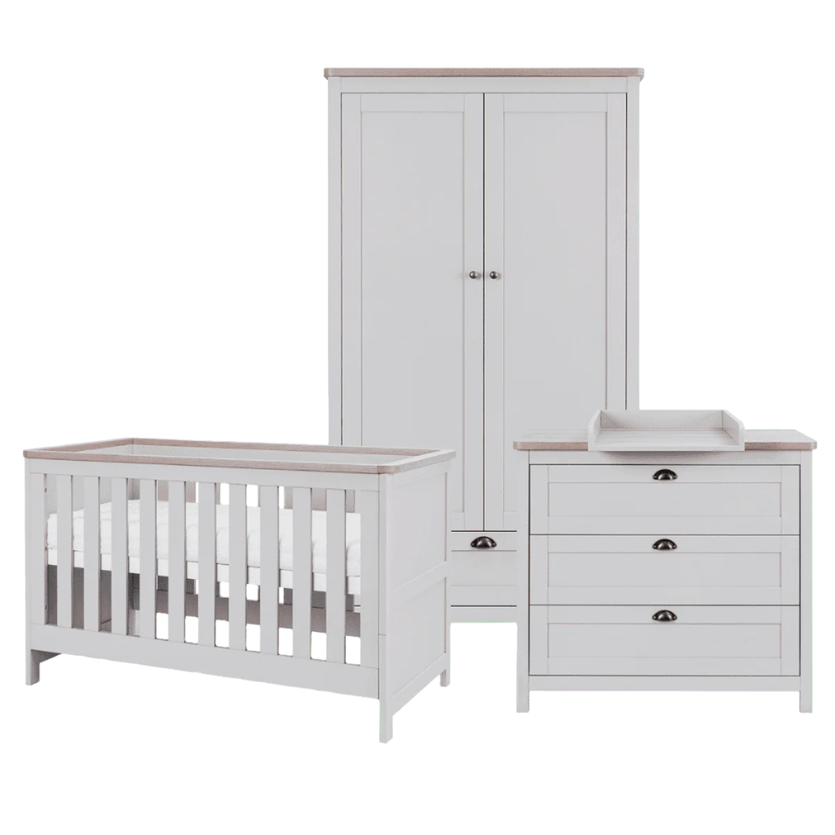 Tuti Bambini Verona 3 Piece Room Set - Dove Grey/Oak