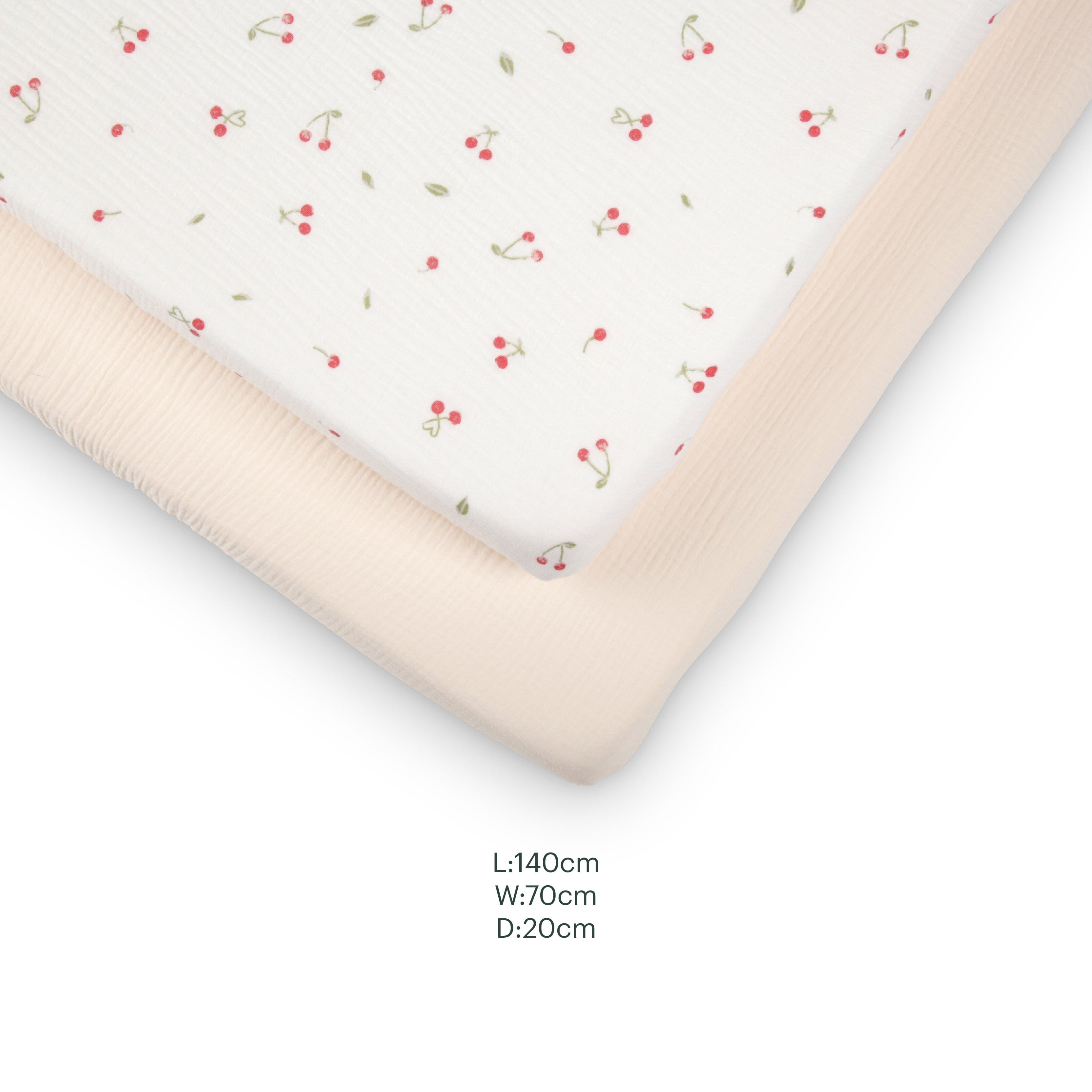 4 Piece Cot Bed Bedding Set - Ditsy Cherry