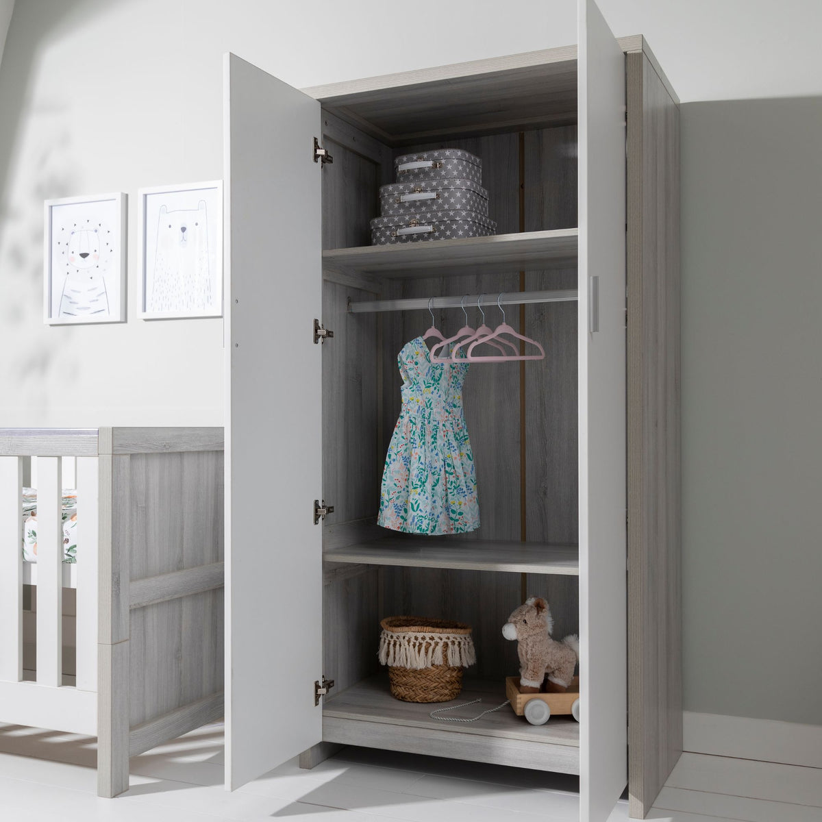 Tuti Bambini Modena 3 Piece Room Set - Grey Ash/White