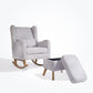 Tutti Bambini Harper Wingback Rocking Chair & Footstool - Cloud Grey