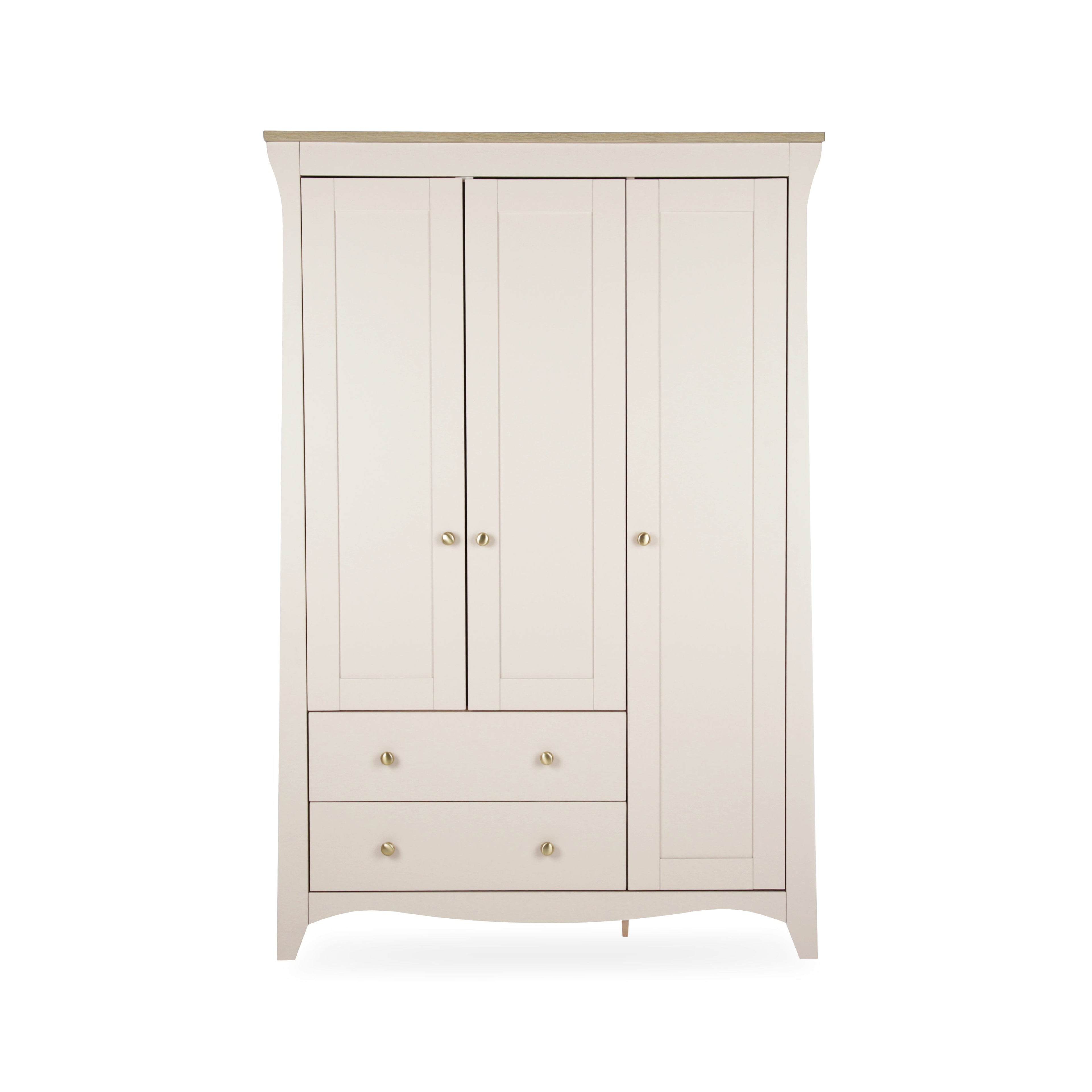 Clara 3 Door Triple Wardrobe - Cashmere & Ash