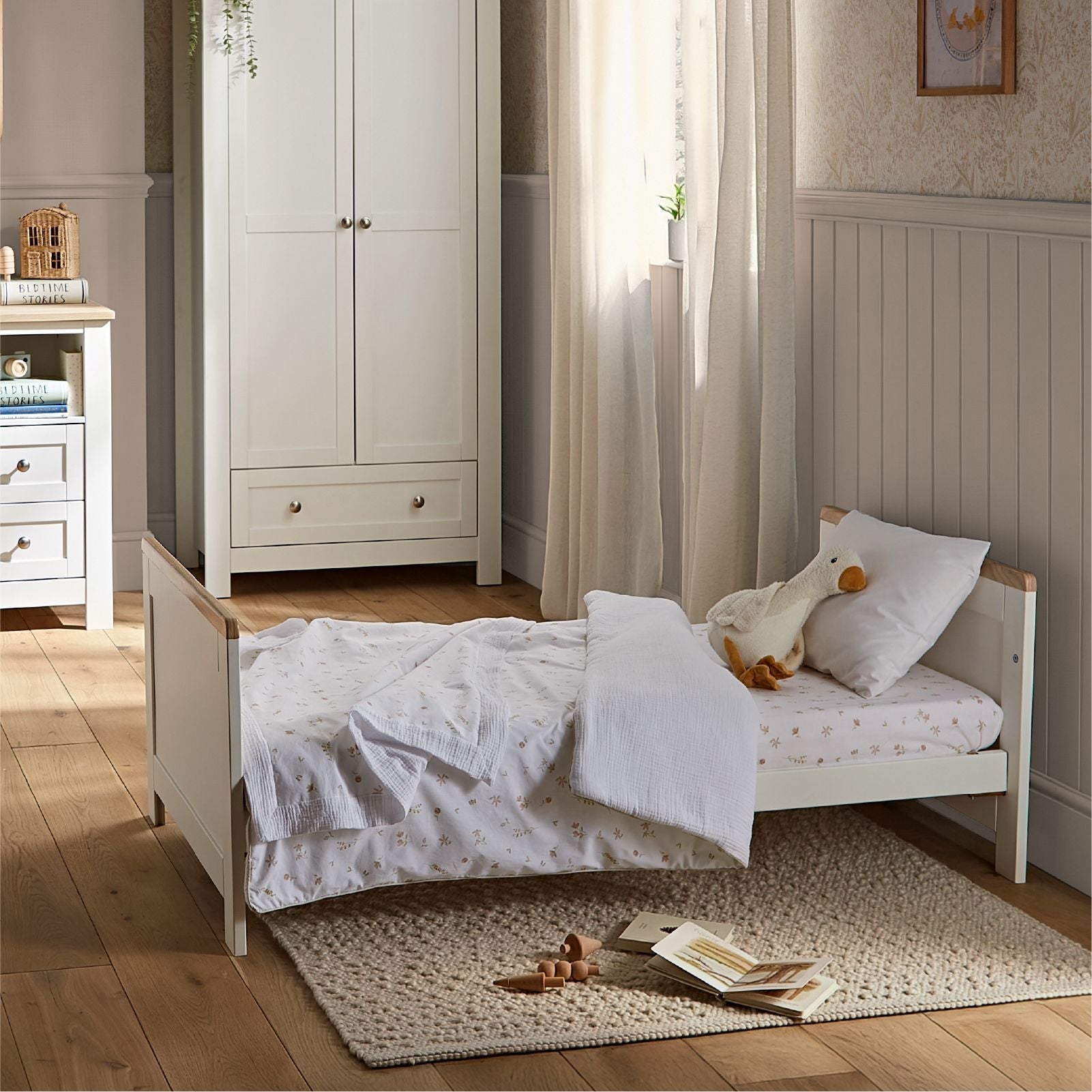 Burford Cot Bed - White & Oak