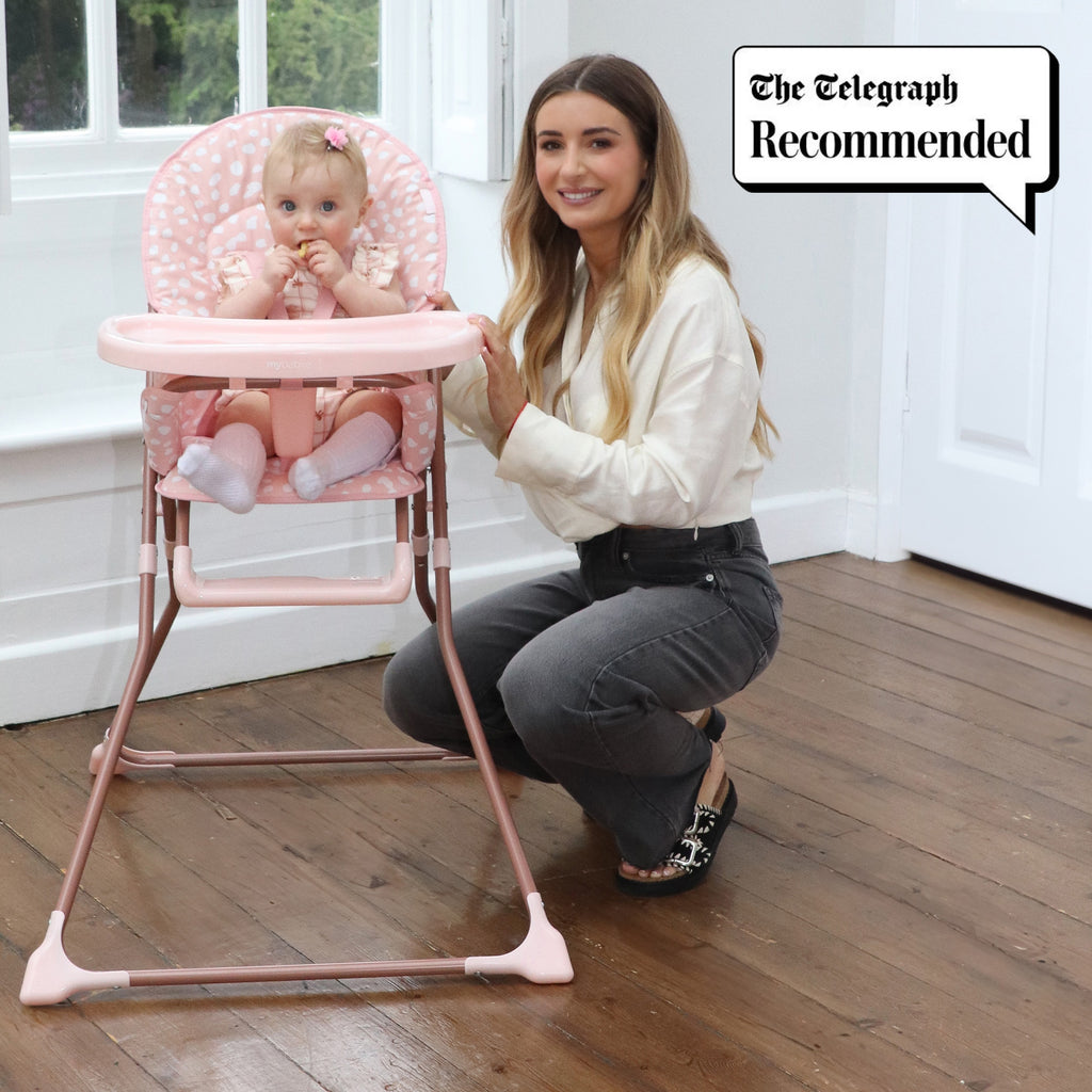 My Babiie Compact Highchair- Pink Dalmatian
