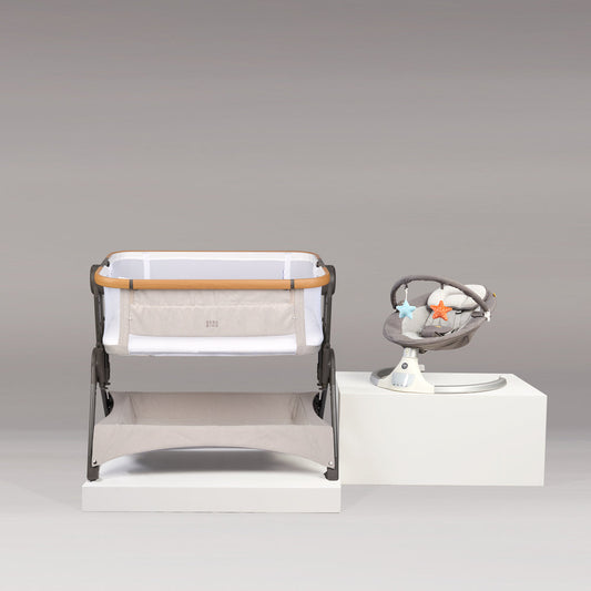 Bababing Bedside & Travel Crib + HUB Electric Swing Bundle
