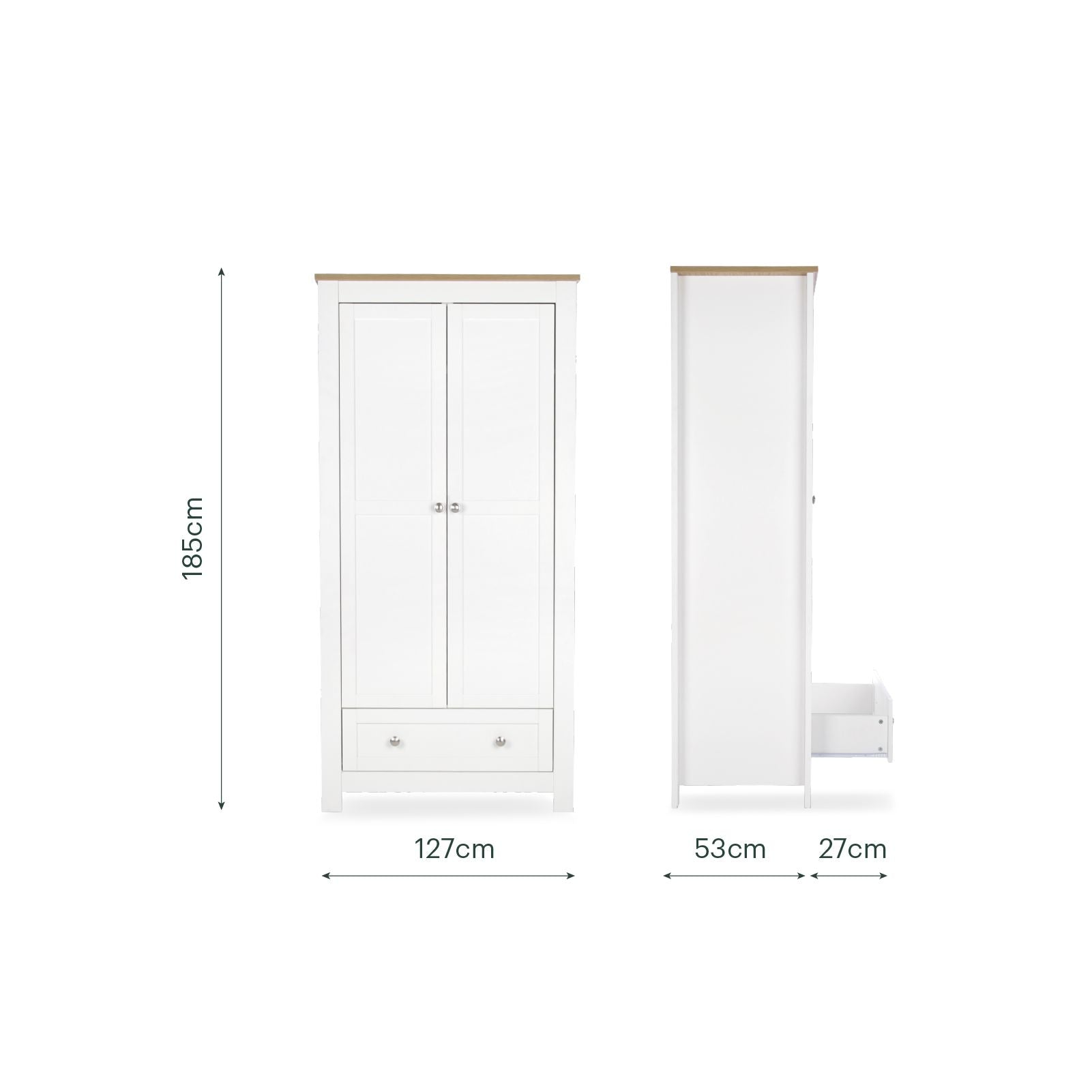 Burford Wardrobe - White & Oak
