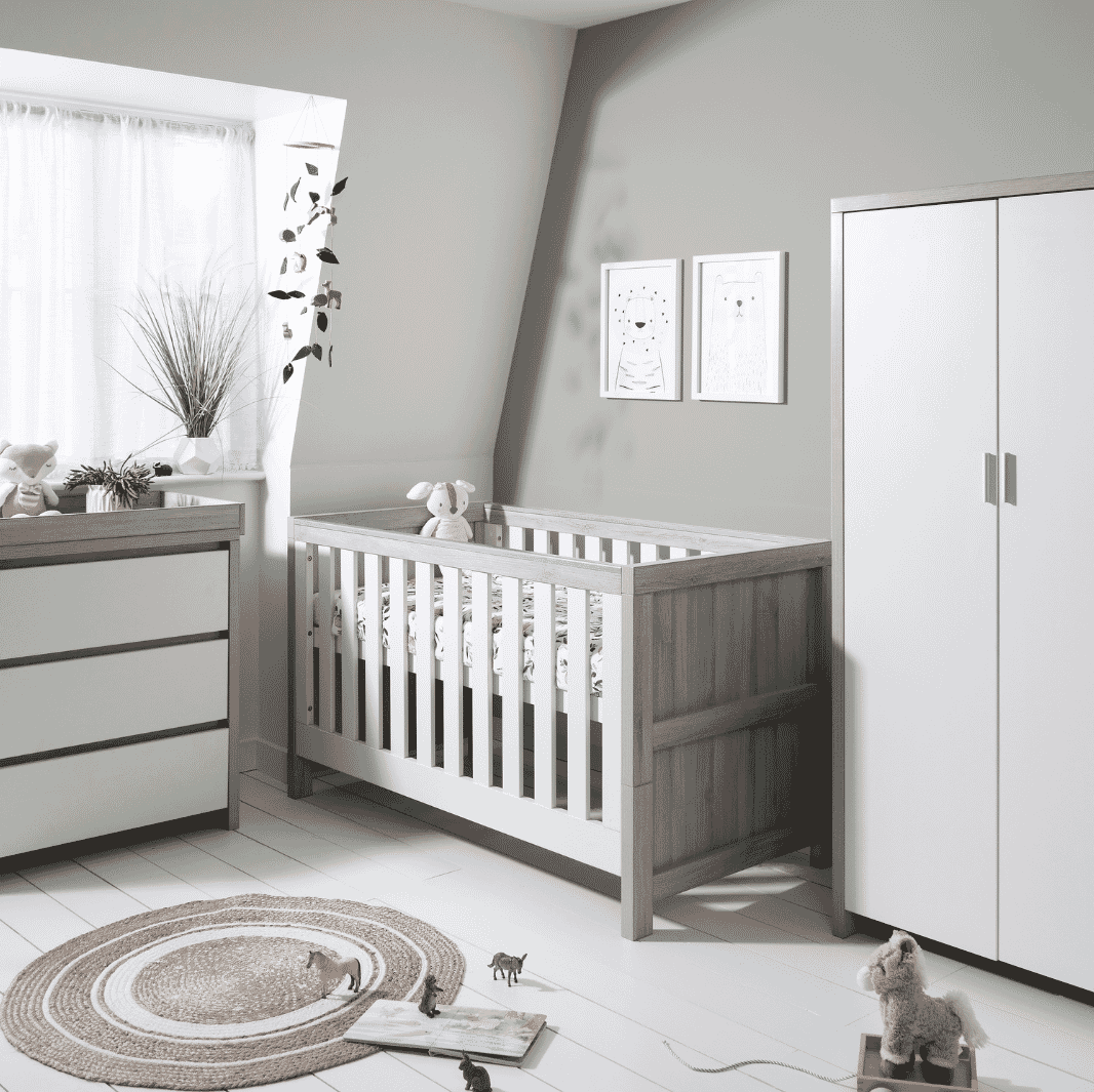 Tuti Bambini Modena 3 Piece Room Set - Grey Ash/White