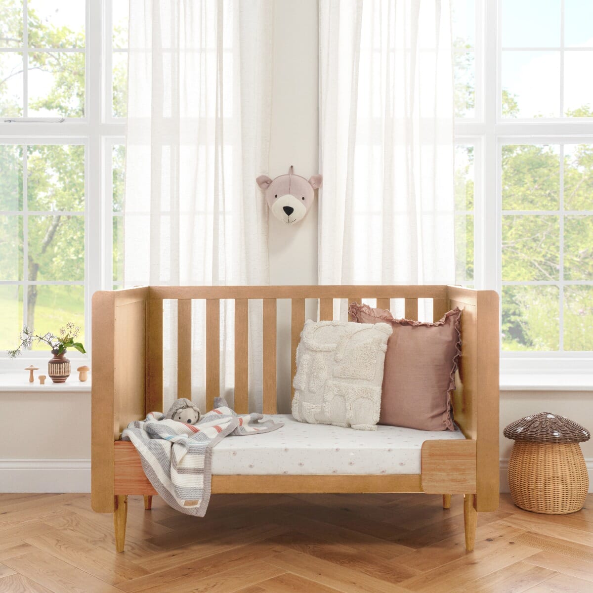 Tutti Bambini Japandi Mini Cot Bed - Light Oak