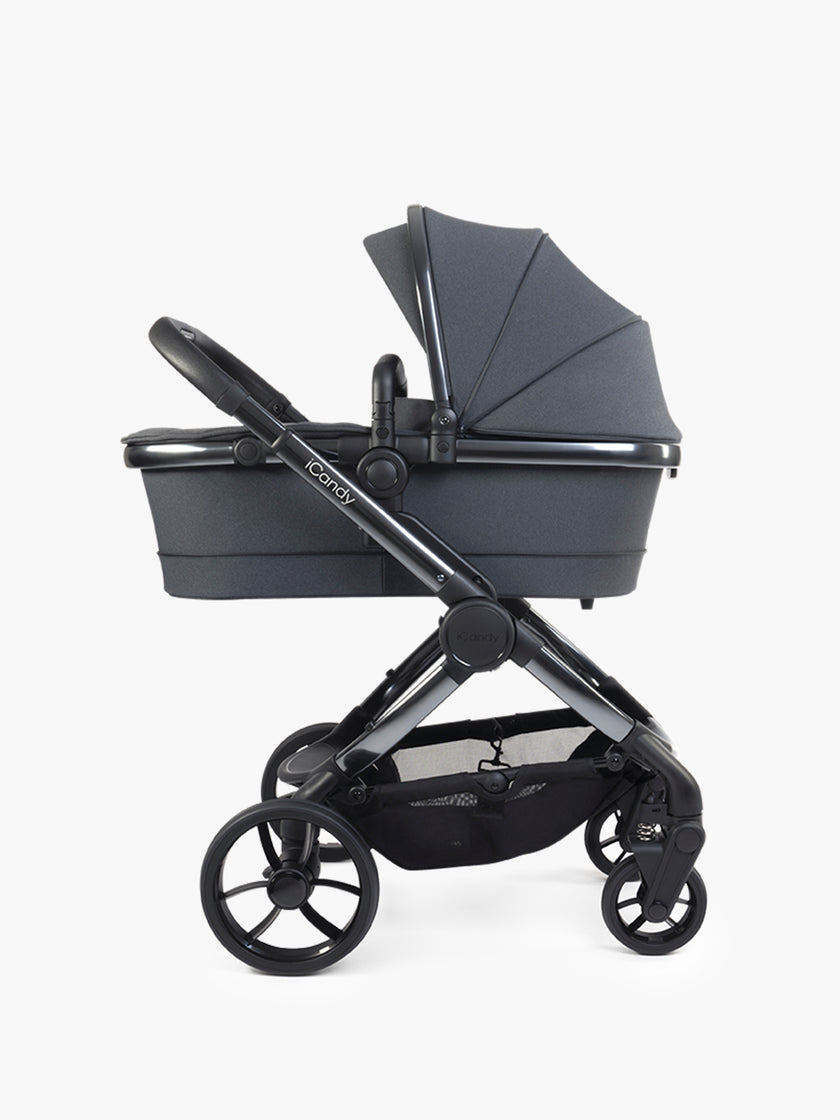icandy Peach 7 Dark Grey Pushchair and Carrycot - Complete Car Seat Bundle